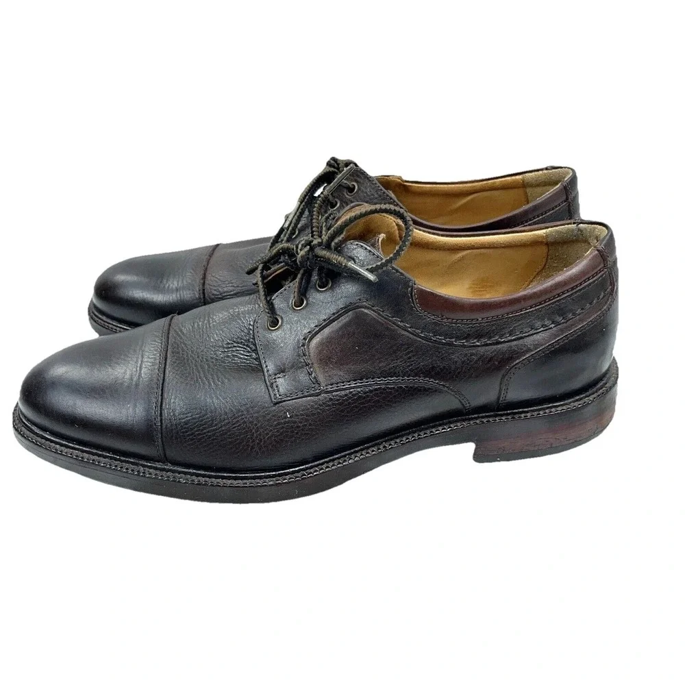 Johnston Murphy Sheepskin Leather Cap Toe Oxford Shoes 20-8922 Brown‎ Size 10 M